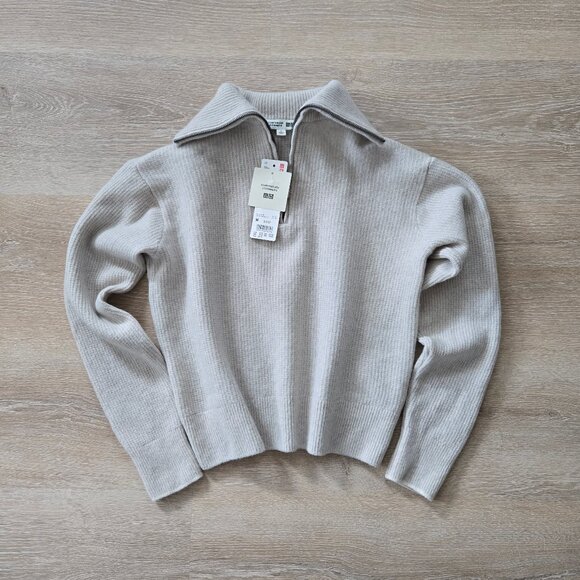 UNIQLO Premium Lambswool Half-Zip Long-Sleeve Knit Sweater Size Medium NWT - Picture 5 of 17